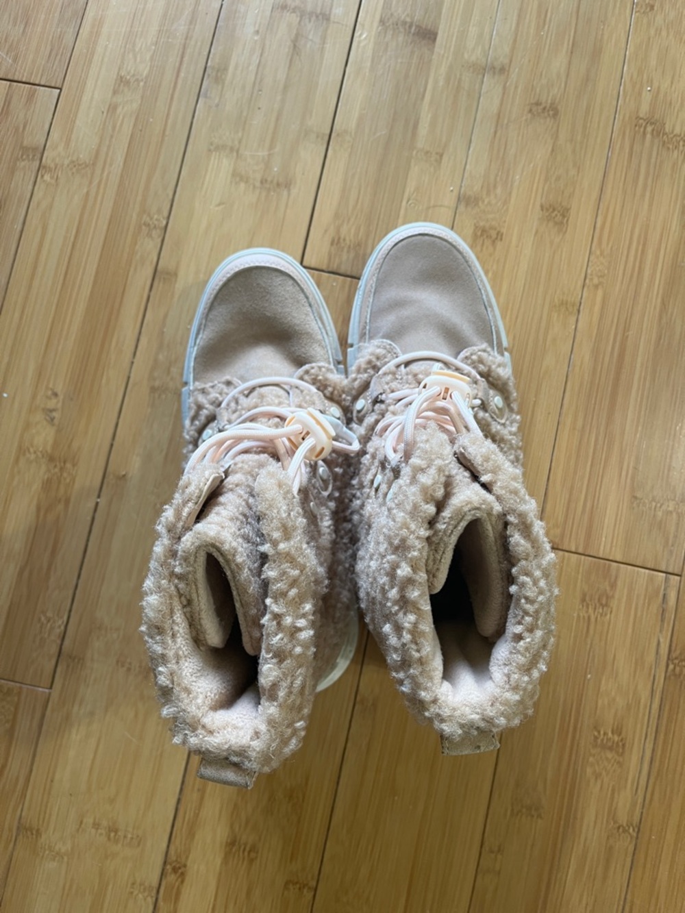 Sorel Taupe Shearling-Lined Lace-Up Ankle Booties